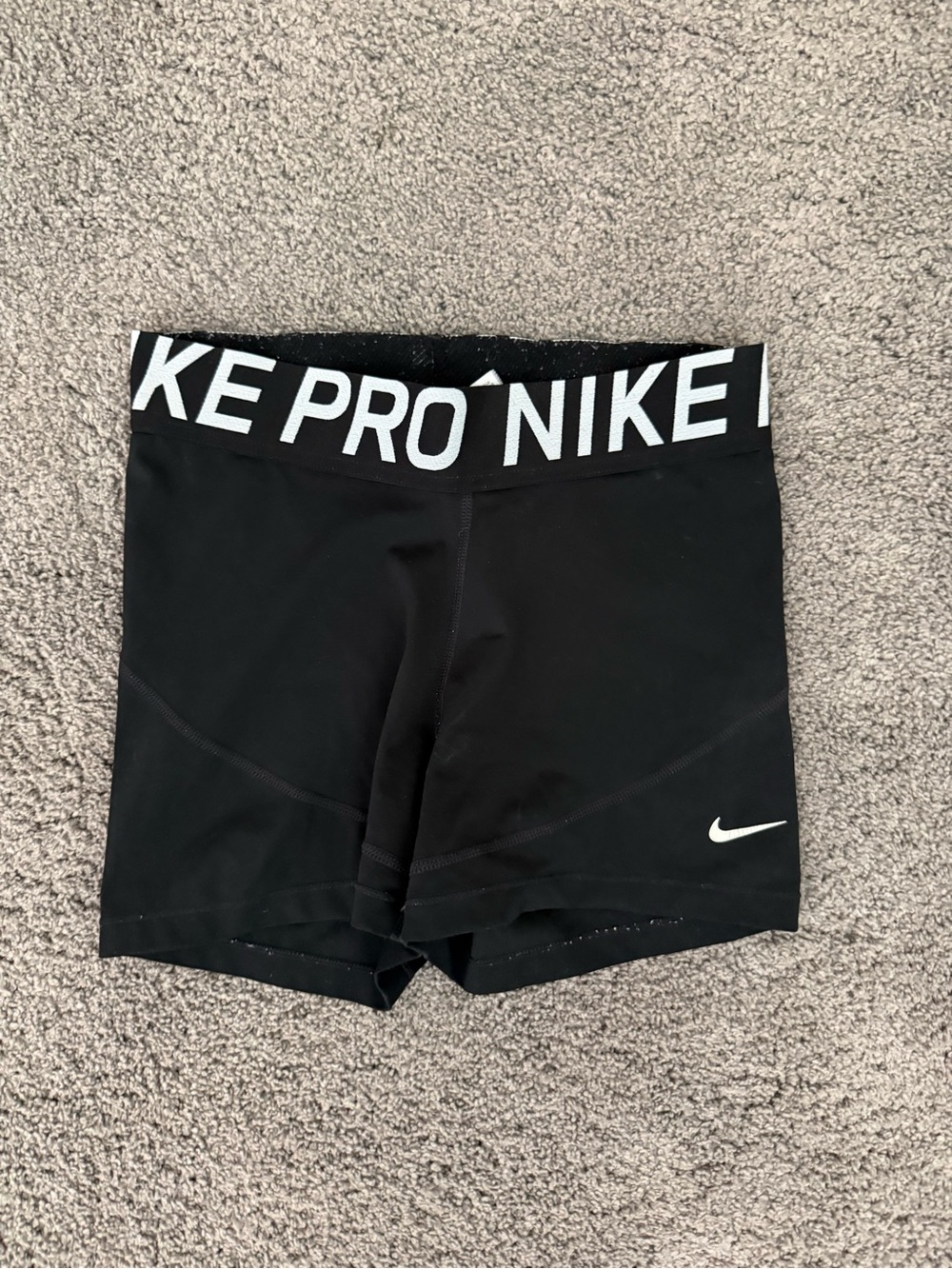 Nike Black Pro Leggings Shorts with White Logo size m